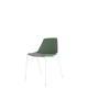 Polypropylene Shell Chair With Upholstered Seat Pad and 4-Leg White Steel Frame